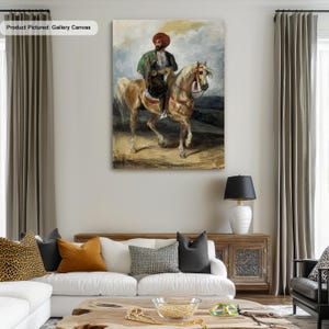 Eugène Delacroix The Turkish Rider Canvas, Poster Print Art Reproduction, Delacroix Canvas Wall Art, Classic Art French Romanticism Painting