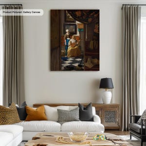 Johannes Vermeer The Love Letter (1669–1670) Berühmtes Gemälde Leinwand / Poster Kunstreproduktion, Barocke Wandkunst, Wanddekor, Klassische Wandkunst