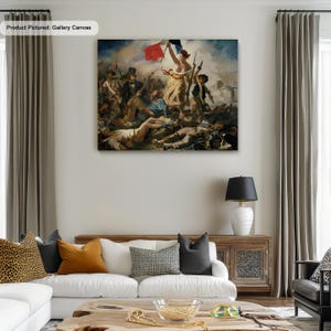 Eugène Delacroix Liberty Leading the People French Revolution Canvas/Poster Art Reproduction, Classic Wall Art French Romanticism Painting