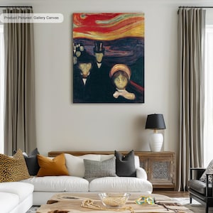 Edvard Munch Anxiety (1894) Famous Artwork Canvas/Poster Art Reproduction, Abstract Wall Art, Modern Art Painting, Expressionism, Wall Decor