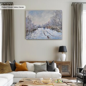 Claude Monet Snow at Argenteuil 1874–1875 Famous Painting Canvas/Poster Art Reproduction, Classic Wall Art, Modern Art, Impressionism