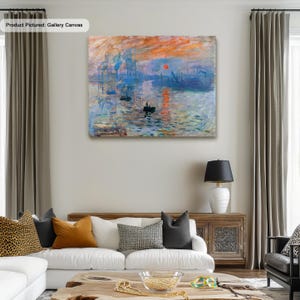 Claude Monet Impression Sunrise Canvas/Poster Art Reproduction, Famous Monet Classic Canvas Wall Art, Modern Art Impressionist Painting
