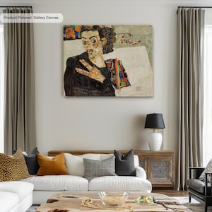 Autorretrato con jarrón negro y dedos abiertos de Egon Schiele Reproducciones de arte famosas en lienzo o póster, pintura de arte moderno, arte expresionista