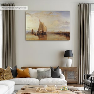 J. M. W. Turner Dort or Dordrecht The Dort Packet-Boat from Rotterdam Becalmed Canvas/Poster Art Reproduction, Classic Wall Art Romanticism