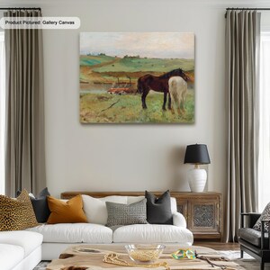 Edgar Degas Horse in a Meadow Famous Painting Canvas, Poster Print Art Reproduction, Degas Canvas Wall Art, Classic Impressionist Art