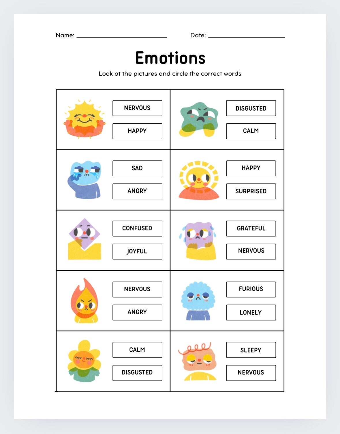 Emotional Regulation Worksheets Etsy Emotional Regulation Worksheets Etsy