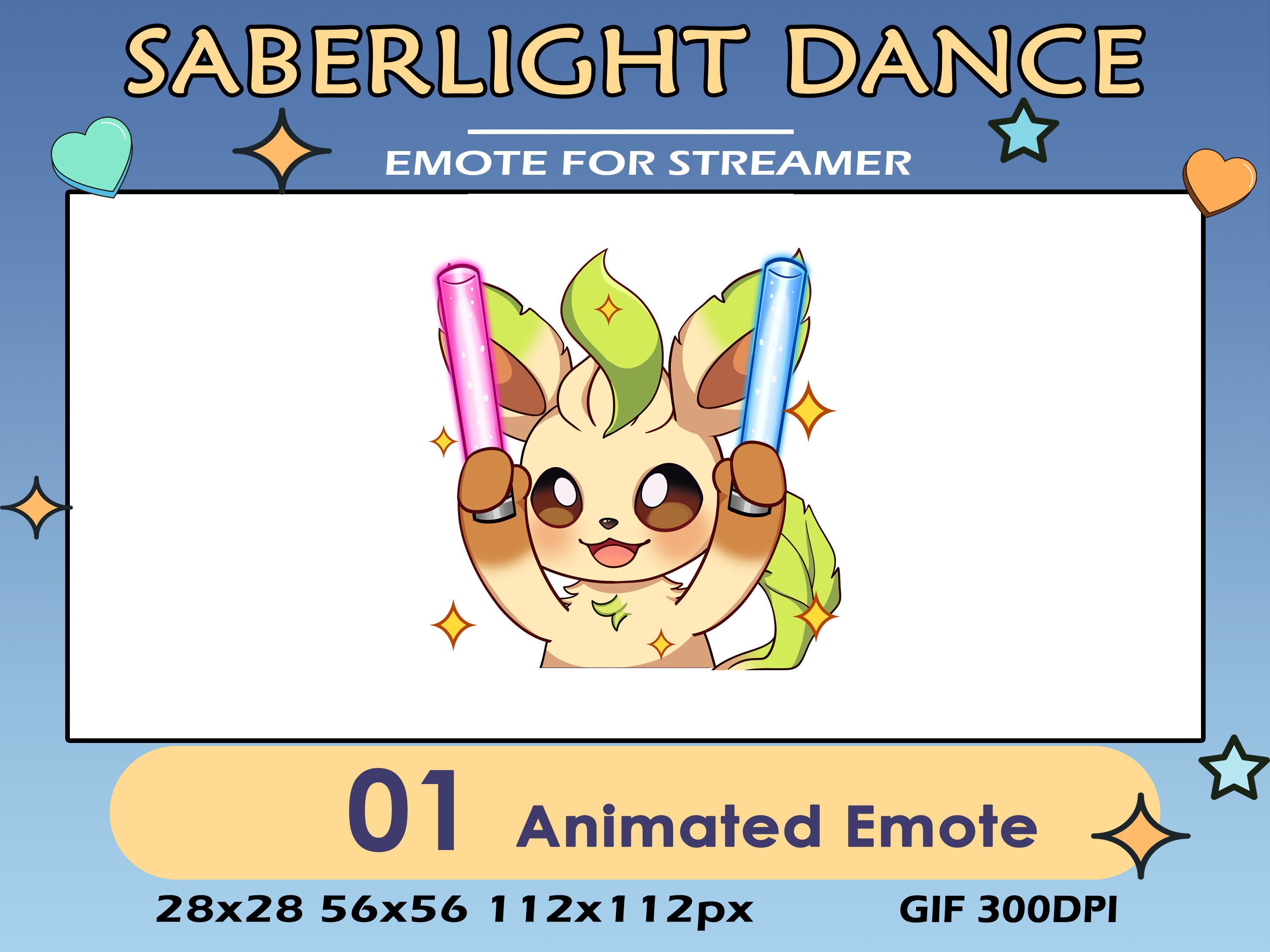 Saberlight Dance Leafeon Pokemon Animated Emote, Animated Dancer Leafeon Twitch Discord Emote, Dancing Leafeon Animated Emote For Youtuber