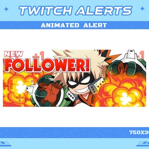 School Hero MHA New Follower Twitch Animated Alerts, School Hero New Follower Webm Stream Overlay Anime Animated Alert