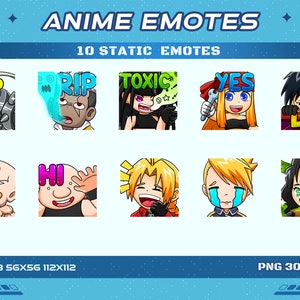 10 FMA Alchemist Brothers Statyczne Anime Emotes, 10 Alchemist Statyczne Emotes Twitch Discord Youtube Emotes