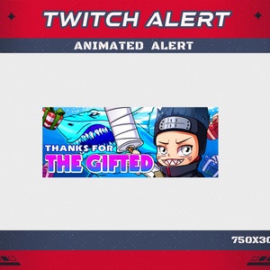 Dzięki za utalentowanego rekina Nukenin Ninja Twitch Animated Alert, utalentowany Ninja Webm Stream Overlay Anime Animated Alert