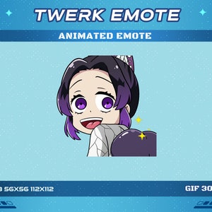 Twerk Butterfly Girl Demon Animated Anime Emote, Ass Twerk Demon Girl Animated Emote, Twitch Discord Youtube Emote