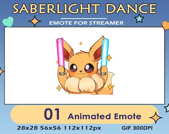Saberlight Dance Eevee Animated Emote: Twitch/Discord (GIF)