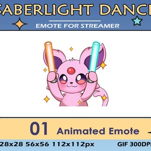 Saberlight Dance Espeon Animated Emote: Twitch/Discord (GIF)
