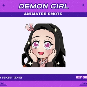Wow Demon Fighter Girl Animated Anime Emote, Wow Anime Demon Girl  Animated Emote, Twitch Discord Youtube Emote