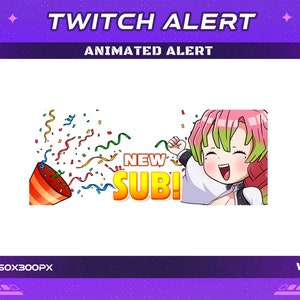 Novo alerta animado Sub Sexy Demon Girl Twitch, novo alerta animado Sub Webm Stream Overlay Anime
