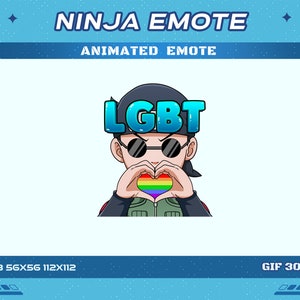 LGBT Ninja Joker Animated Emote: Twitch, Discord, YouTube (GIF)