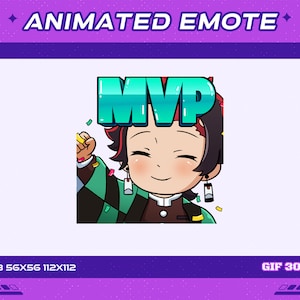 MVP Demon Fighter Animated Anime Emote, MVP Anime Demon Fighter Animated Emote, Twitch Discord Youtube Emote