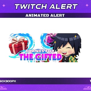 Obrigado pelo alerta animado do Gifted Demon Boy Twitch, obrigado pelo alerta animado do Gifted Webm Stream Overlay Anime