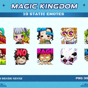 10 Magic Kingdom Statische Anime Emotes, 10 Magic Kingdom Emotes Twitch Discord Youtube Emotes