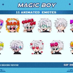 11 JJK Curse User Blindfolded Boy Animated Anime Emotes, 11 JJK Blindfolded Boy Anime Animated Emotes Twitch Discord Youtube Emotes