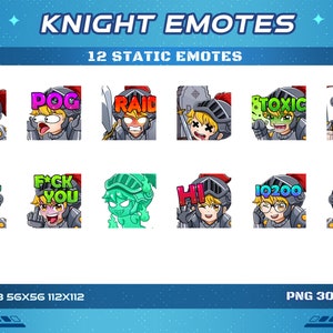 Knight Static Emotes, Fighter Static Twitch Discord Youtube Kick Emotes