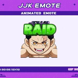 RaidJJK Curse User Animated Anime Emote, Raid JJK Anime Animated Emotes Twitch Discord Youtube Emote