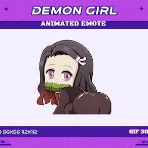 Emote animata Twerk Demon Fighter Girl, emote animata Ass Twerk Anime Demon Girl, emote Twitch Discord Youtube