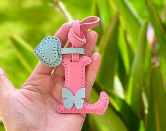 OKAICEN Alphabet Letter Keychain - Initial S With Butterfly Pendant & Tassel - Cute Bag Charm For Women Girls