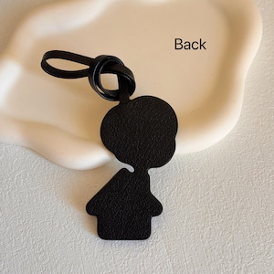 Handmade Leather Bag Charm, Cottage House & Balloon Keychain image 7