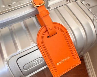 Etiqueta de equipaje de cuero personalizada, accesorio de maleta de piel de vaca auténtica, regalo de viaje