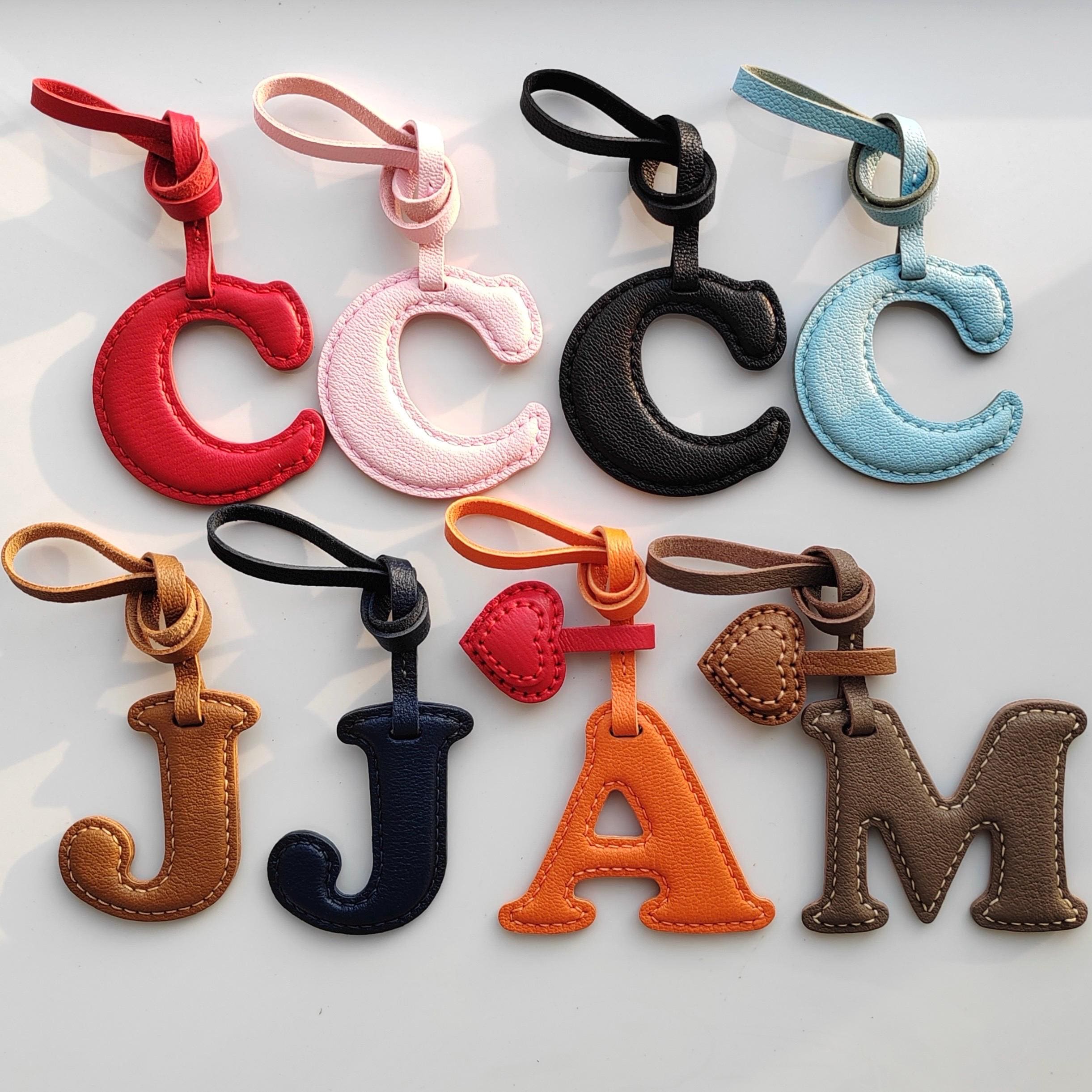 Personalized Initial Name Leather Bag Charm, Custom Handmade Keychain, Alphabet Gifts With Name, Love Gift For Her/Him, Nice Birthday Gift