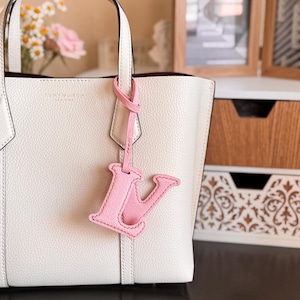 Custom Handmade Keychain, Personalized Monogram Letter, Genuine Leather Bag Charm, Initial Name Purse Accessory, Unique Gift for Her/Him