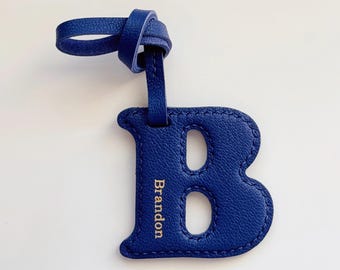 Personalized Leather Initial Bag Charm, Custom Letter Purse Charm, Handmade Alphabet Keychain, Monogram Bag Accessory, Gift for Her
