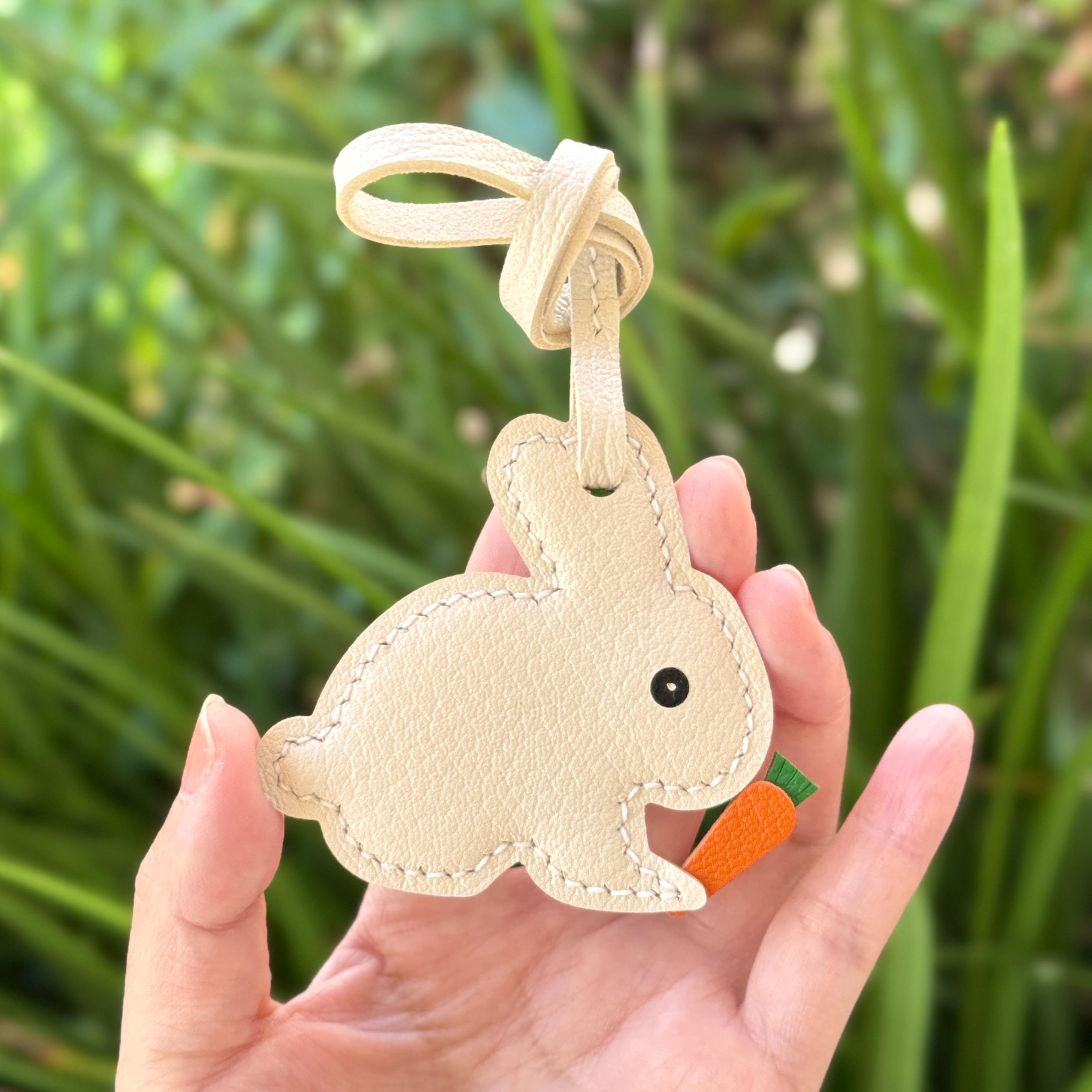 Handmade Leather Rabbit Bag Charm, Goat Leather Purse Accessory - Etsy