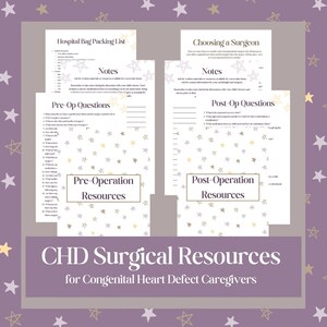 CHD Heart Surgery Resource Congenital Heart Defect Medical Planner Organizer Digital Download
