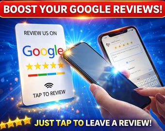 Scheda di recensione Google NFC: firma per recensioni contactless per aziende / Strumento per aumentare le recensioni senza contatto / Strumento rapido per il feedback dei clienti
