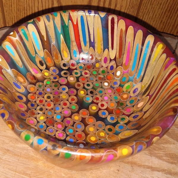 Colored Pencil Epoxy Bowl Etsy