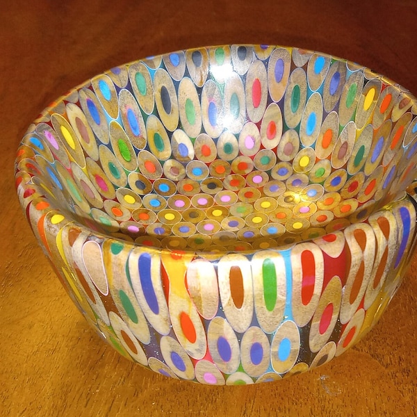 Colored Pencil Epoxy Bowl Etsy