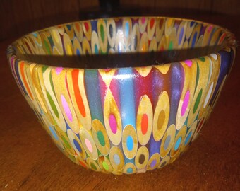 Epoxy Resin colored pencil bowl- Handturned