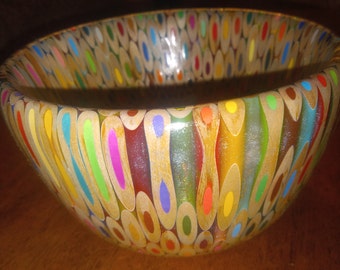 Extra Large Epoxy Resin colored pencil bowl- Handturned