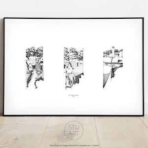 Dean Village Edinburgh Tryptich - Architectural Print