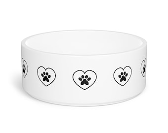 Paw Heart Doggy Bowls - Pet Bowl - Dog Cat Bowls for Pet Lovers Gifts for Him Her Birthday Presents Mothers Day Pets Lover Animals