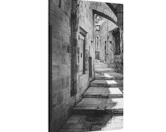 Old City of Jerusalem Black and White Canvas Gallery Wraps