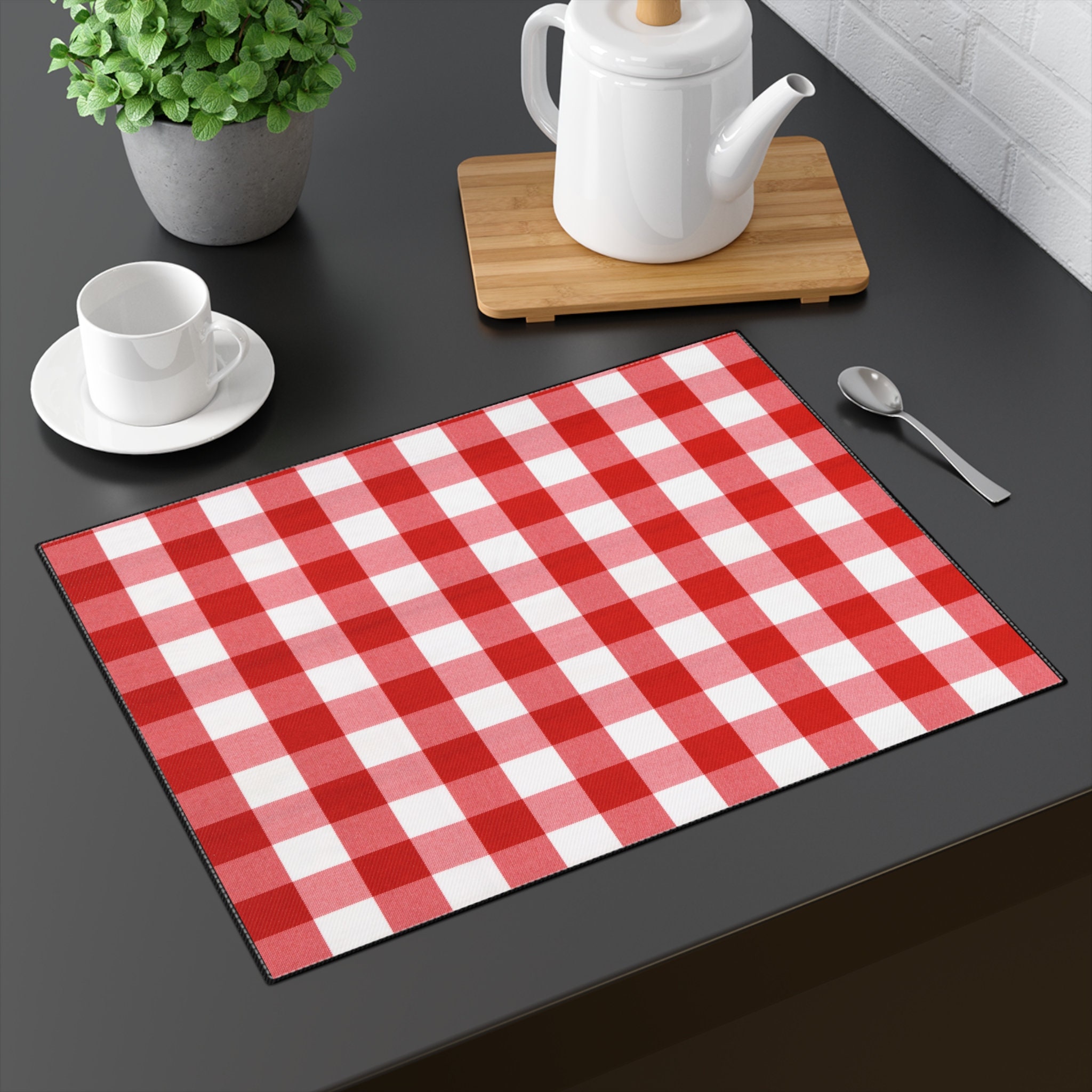 Soft Kitchen Rug Pumpkin Car Black And White Plaid Padded - Temu