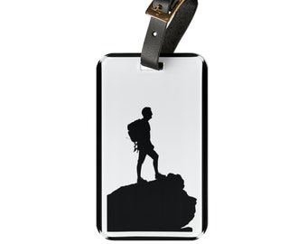 Seek Adventure | Premium Acrylic and Leather Luggage Tag | by Far Out Prints & Co