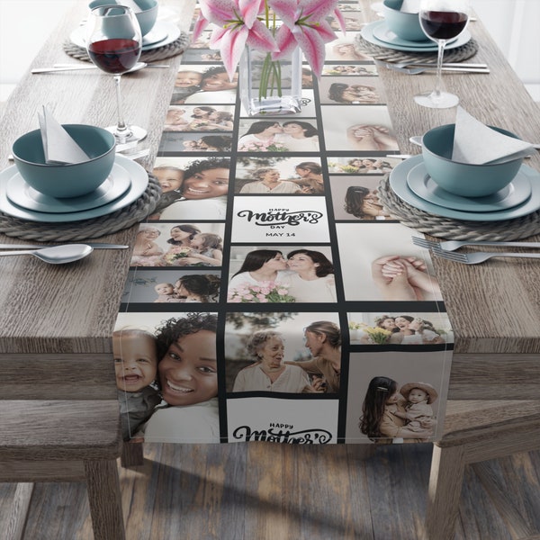 Custom Photo Collage Table Runner: A Stunning Personalized Event Accessory, Memories gift!