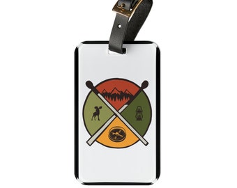 Camp Wheel | Premium Acrylic and Leather Luggage Tag | by Far Out Prints & Co
