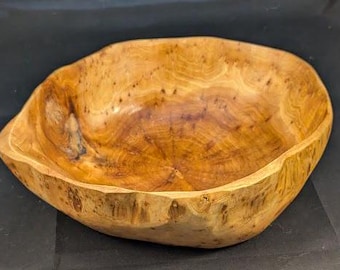 Wooden bowl hand turned burl wood