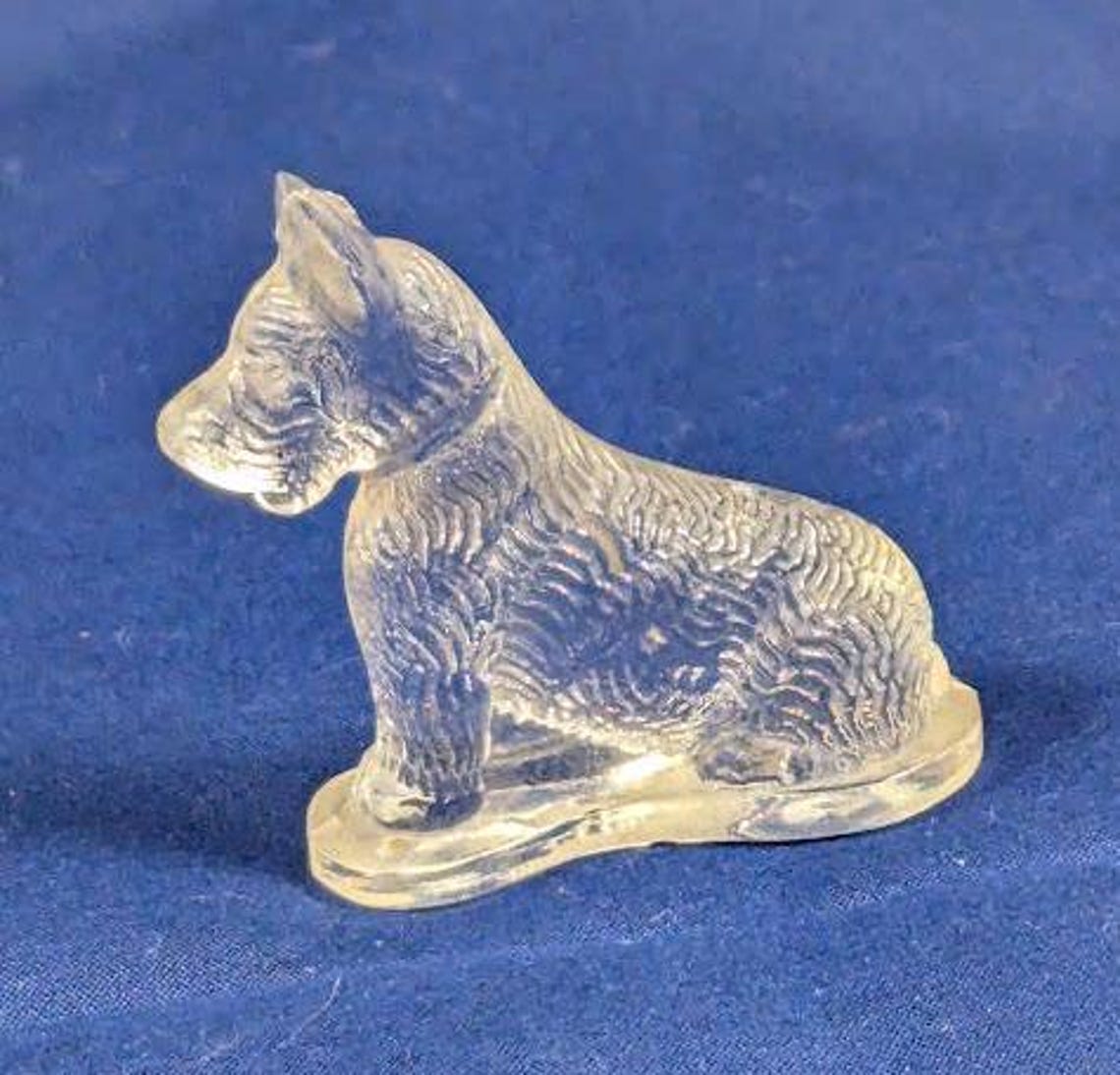 Vintage Etched Glass Scottie Dog Figurine. LE Smtih - Etsy