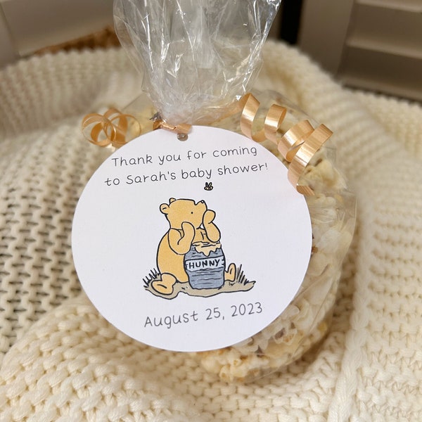 Customizable Winnie the Pooh Party Favor Gift Tag / Baby Shower, Birthday Party, Wedding